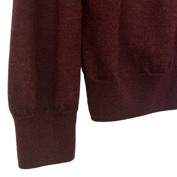 Joseph Abboud Mens XL Extra Fine Merino Wool Pullover Sweater Purple V Neck Flaw - Picture 3 of 9